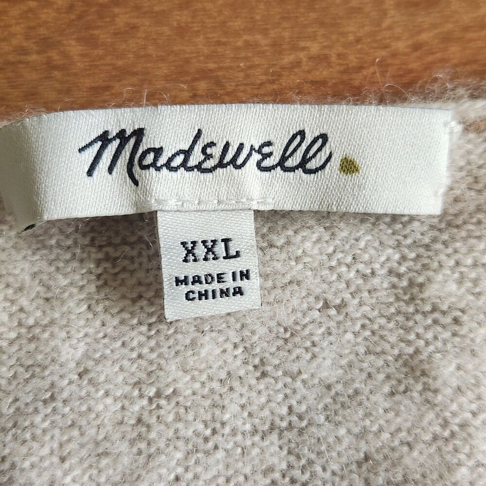 Madewell Womens 2XL Merino Wool Alpaca Colorblock Scoop Neck Knit Pullover - Picture 3 of 9
